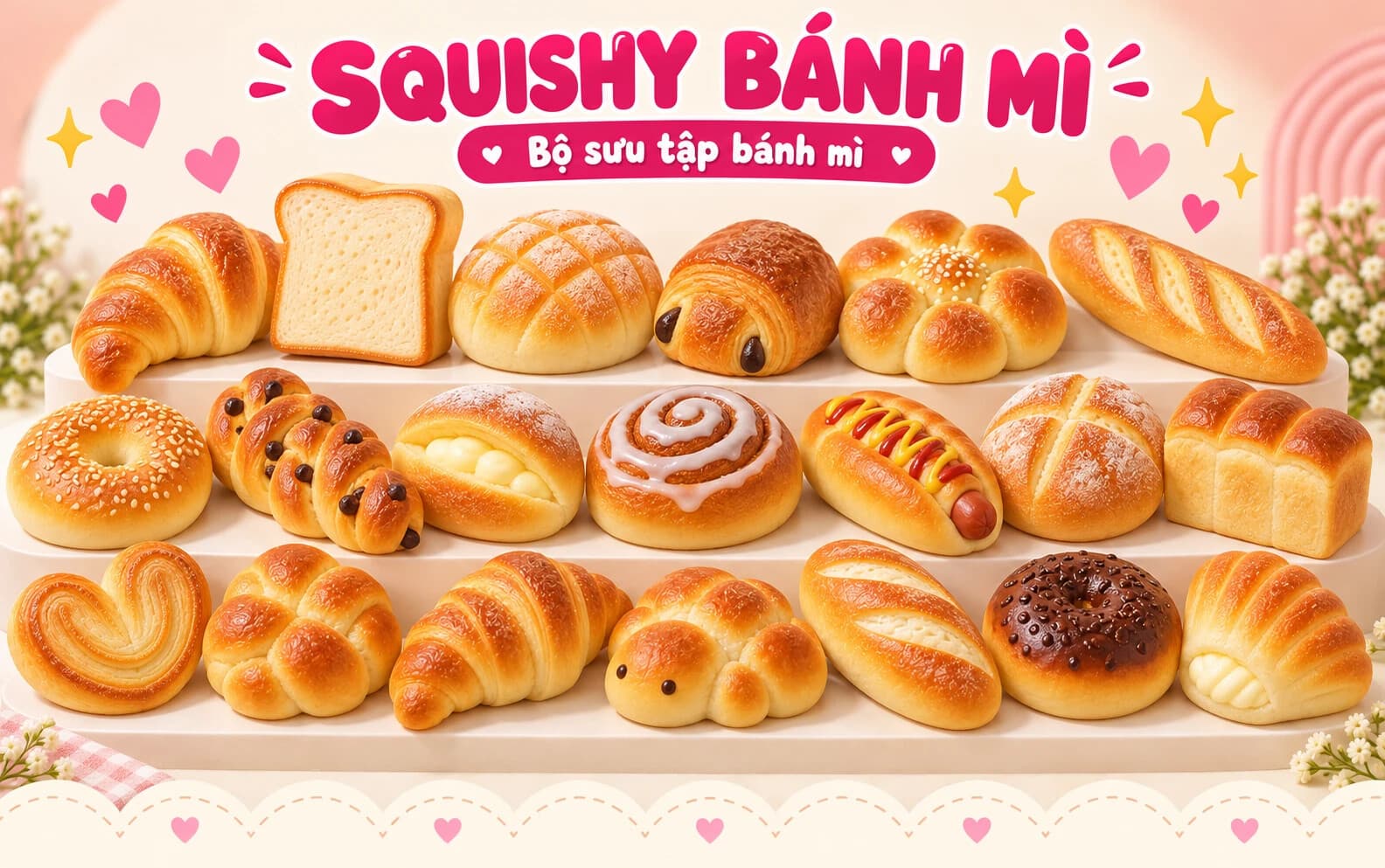 Bộ Sưu Tập Squishy Bánh Mì Chọn Mẫu