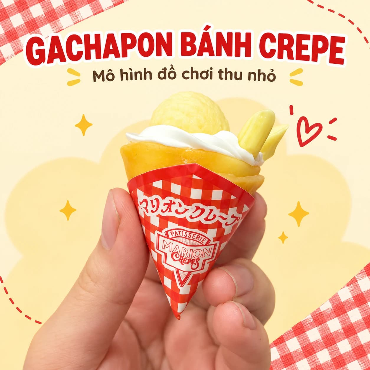 Mô hình đồ chơi thu nhỏ gachapon bánh crepe Nhật