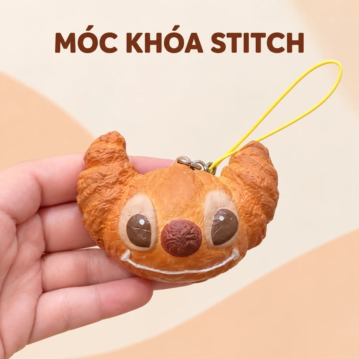 Móc khóa Stitch rare màu nâu cam
