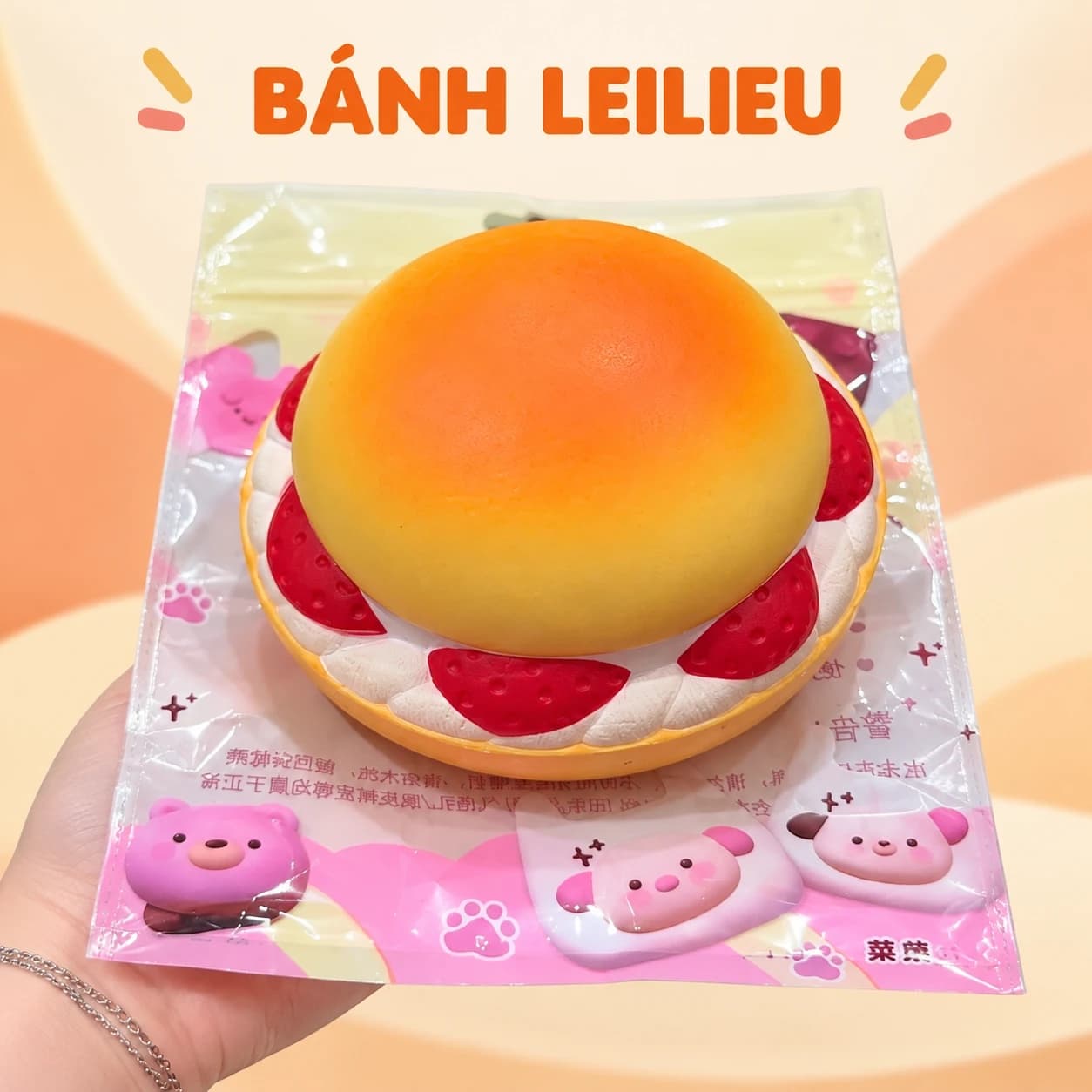 Squishy bánh leilieu hình bánh kẹp dâu