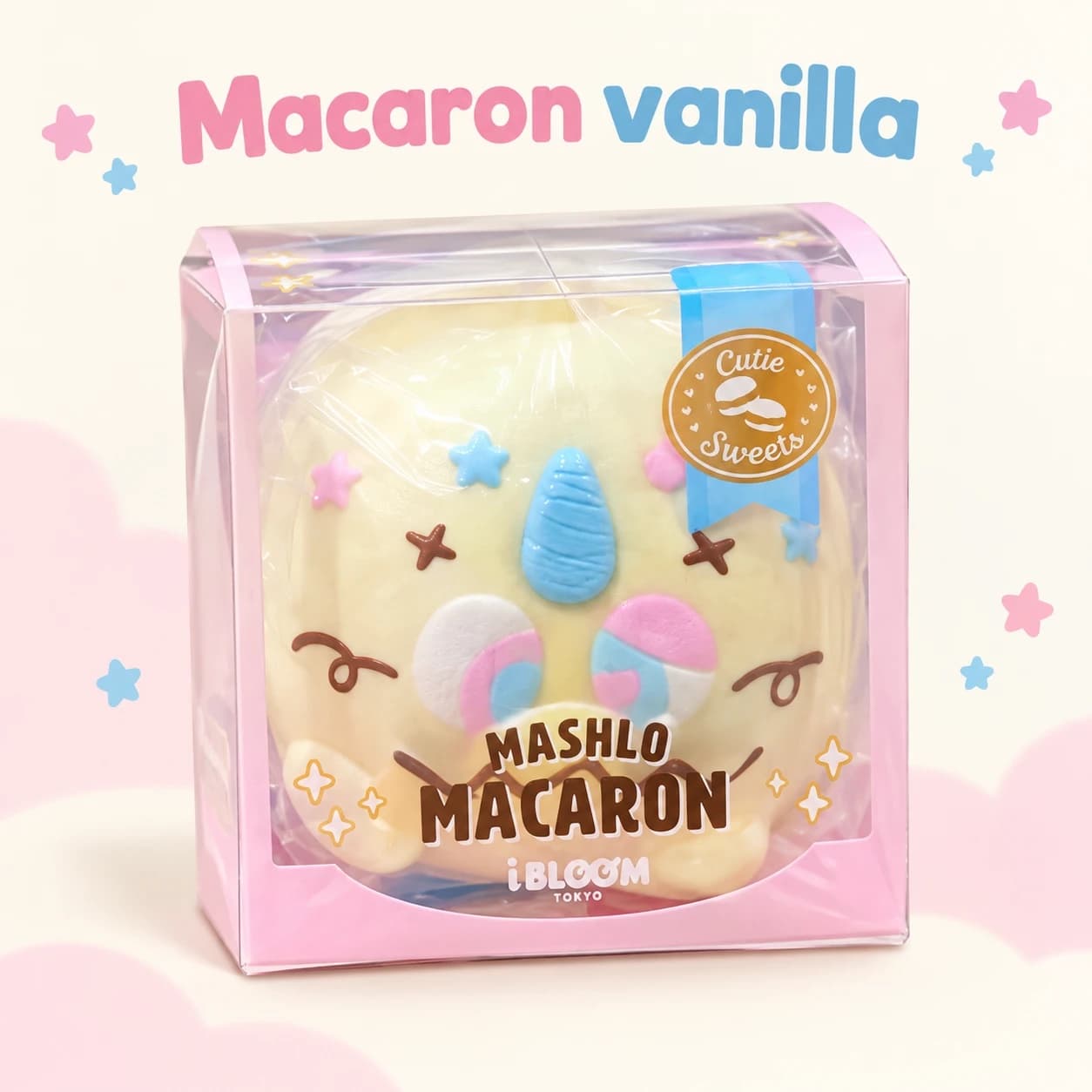 Squishy bánh macaron quái vật pastel hương vanilla