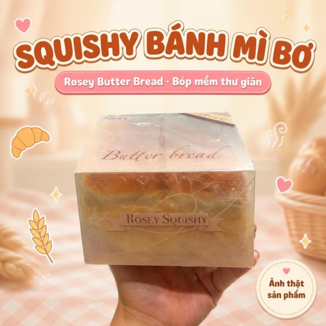 Squishy Bánh Mì Bơ Rosey Butter Bread Có Mùi Thơm