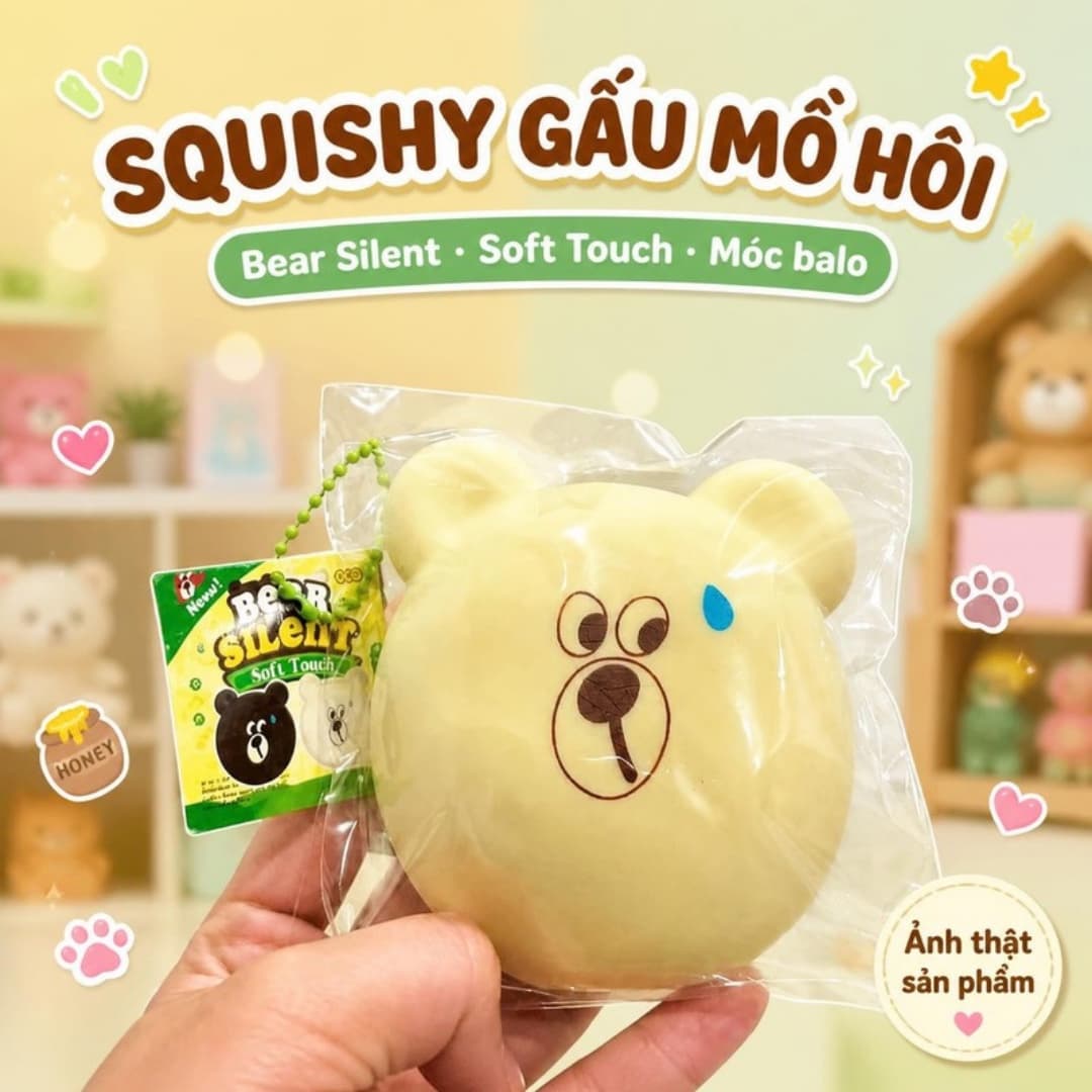 Squishy Gấu Bear Silent Soft Touch Có Mùi Thơm