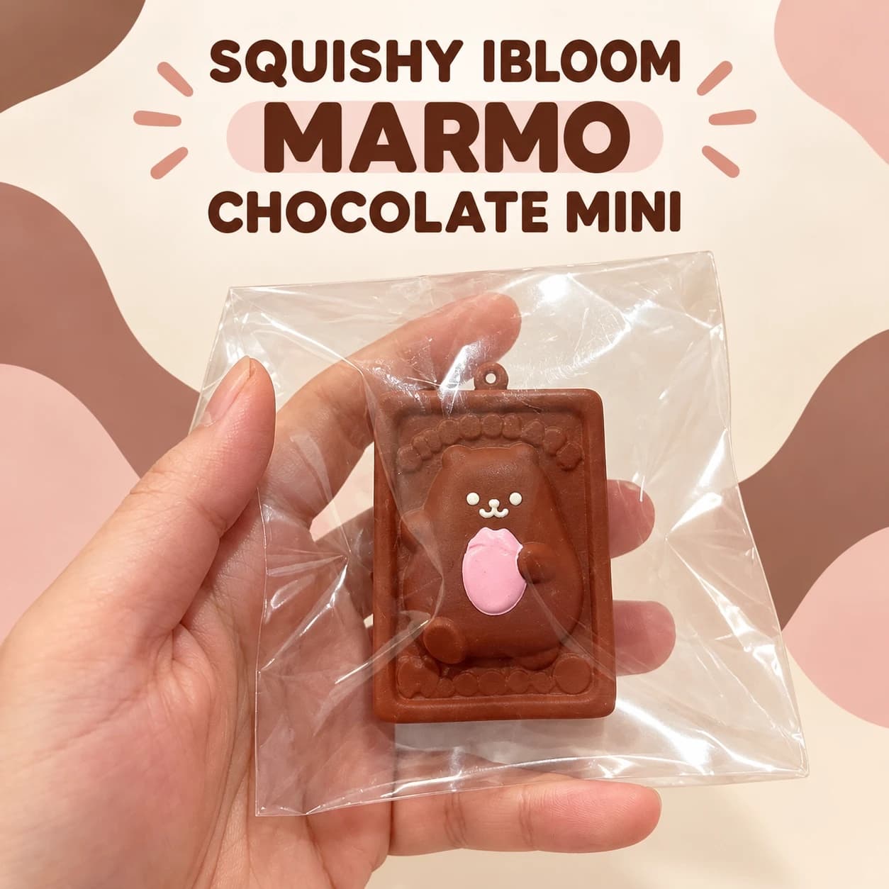 Squishy IBLOOM Marmo Chocolate Mini – Gấu trong thanh sô-cô-la