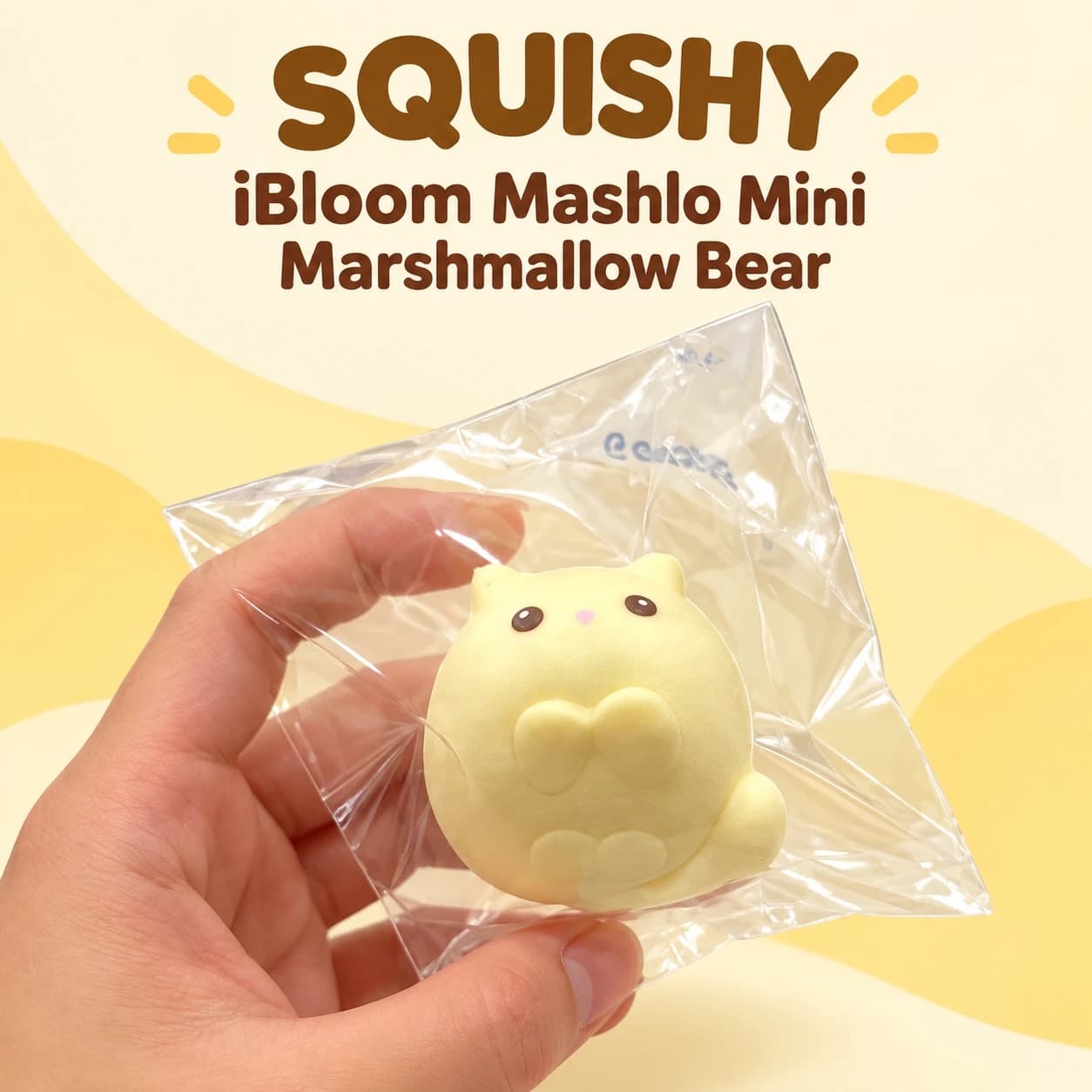 Squishy iBloom Mashlo Mini Marshmallow Bear – Gấu vàng mini