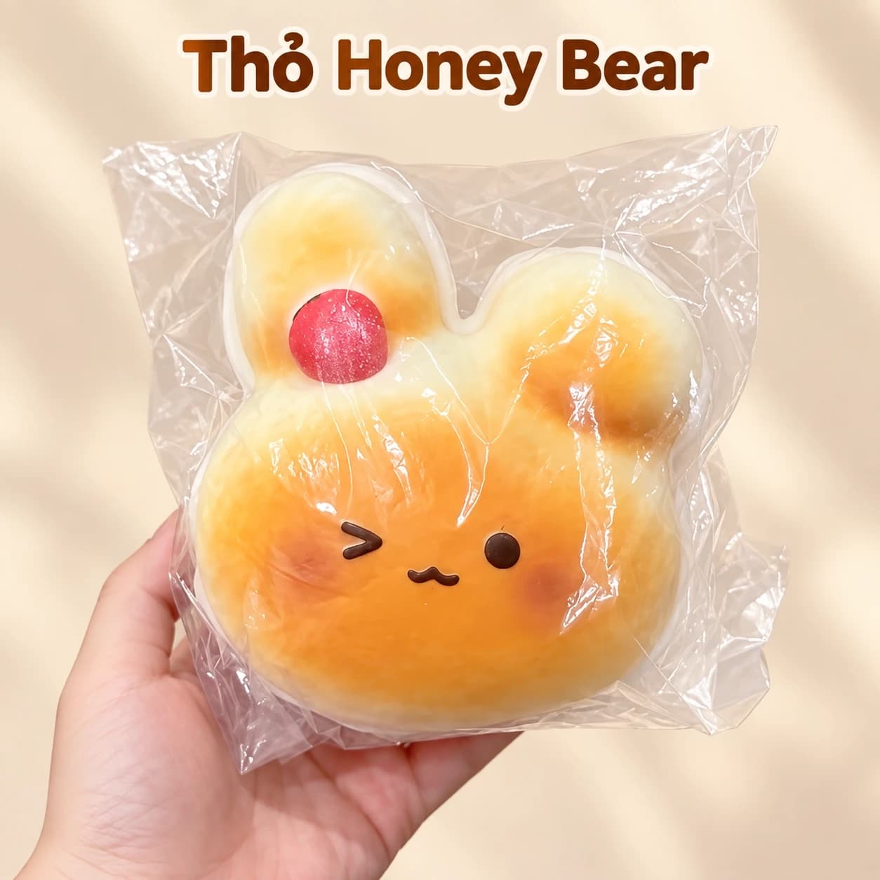 Squishy thỏ Honey Bear hương dâu – Không hộp