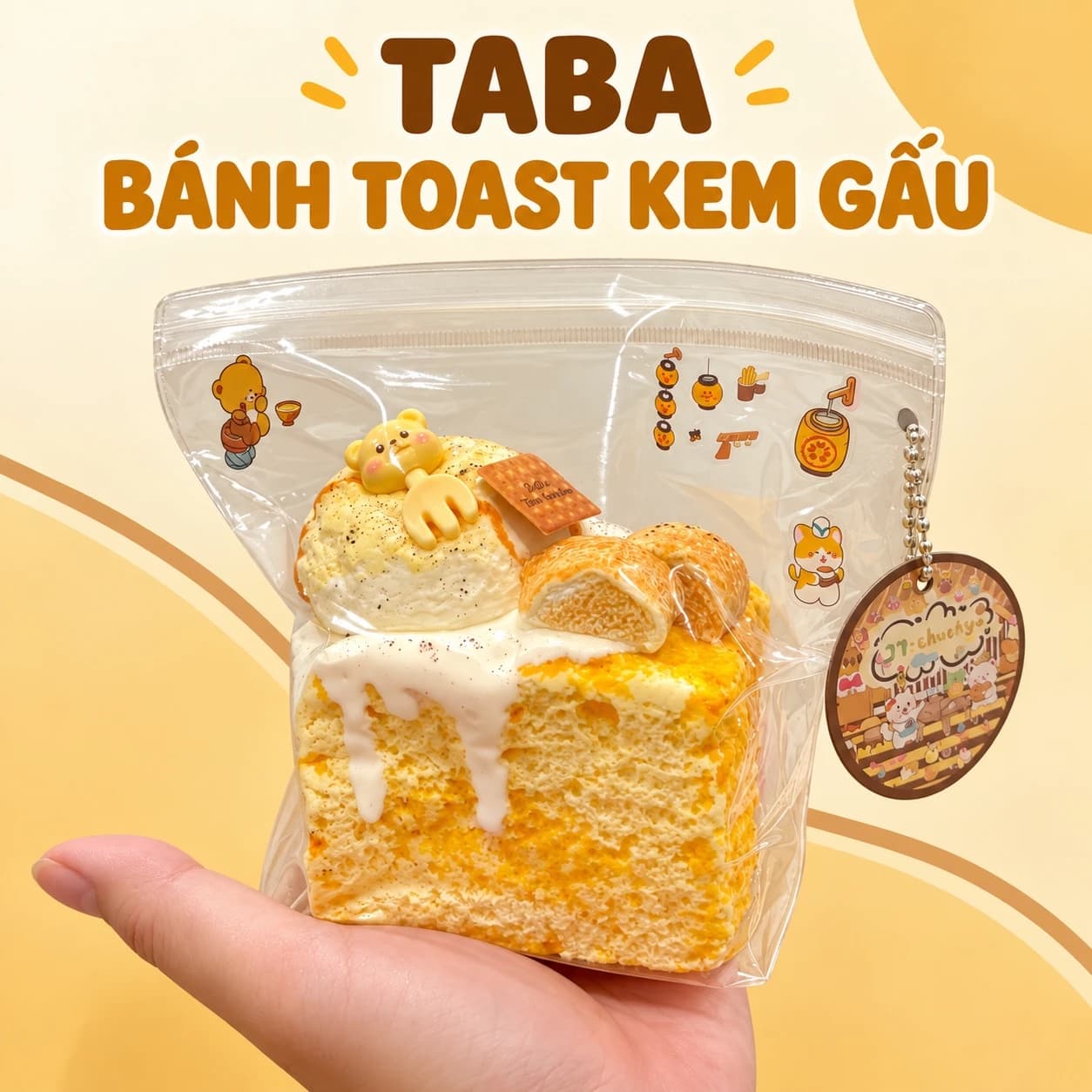 Taba Bánh Toast Kem Gấu – Đồ Chơi Mô Phỏng Bánh