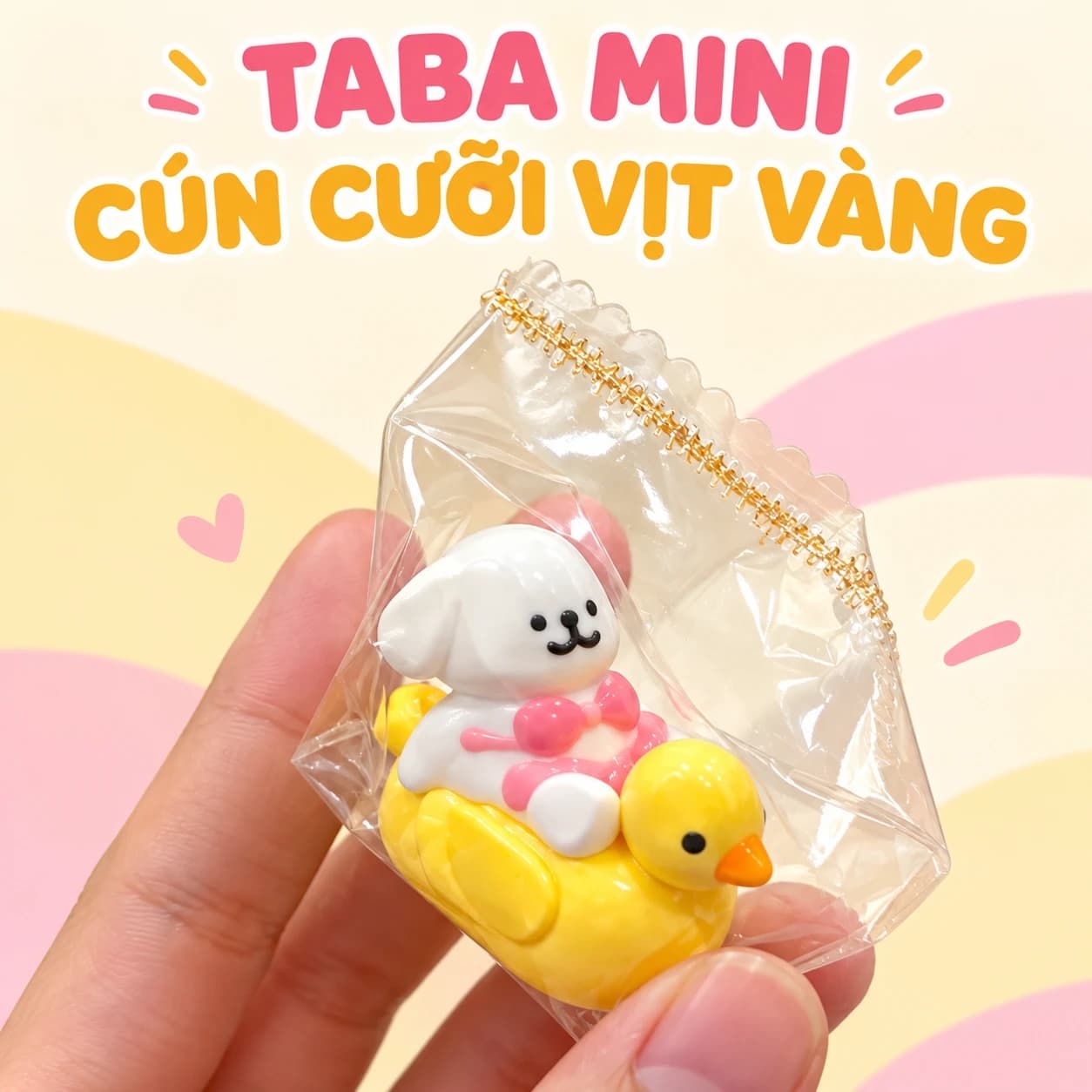 Taba Mini Cún Cưỡi Vịt Vàng