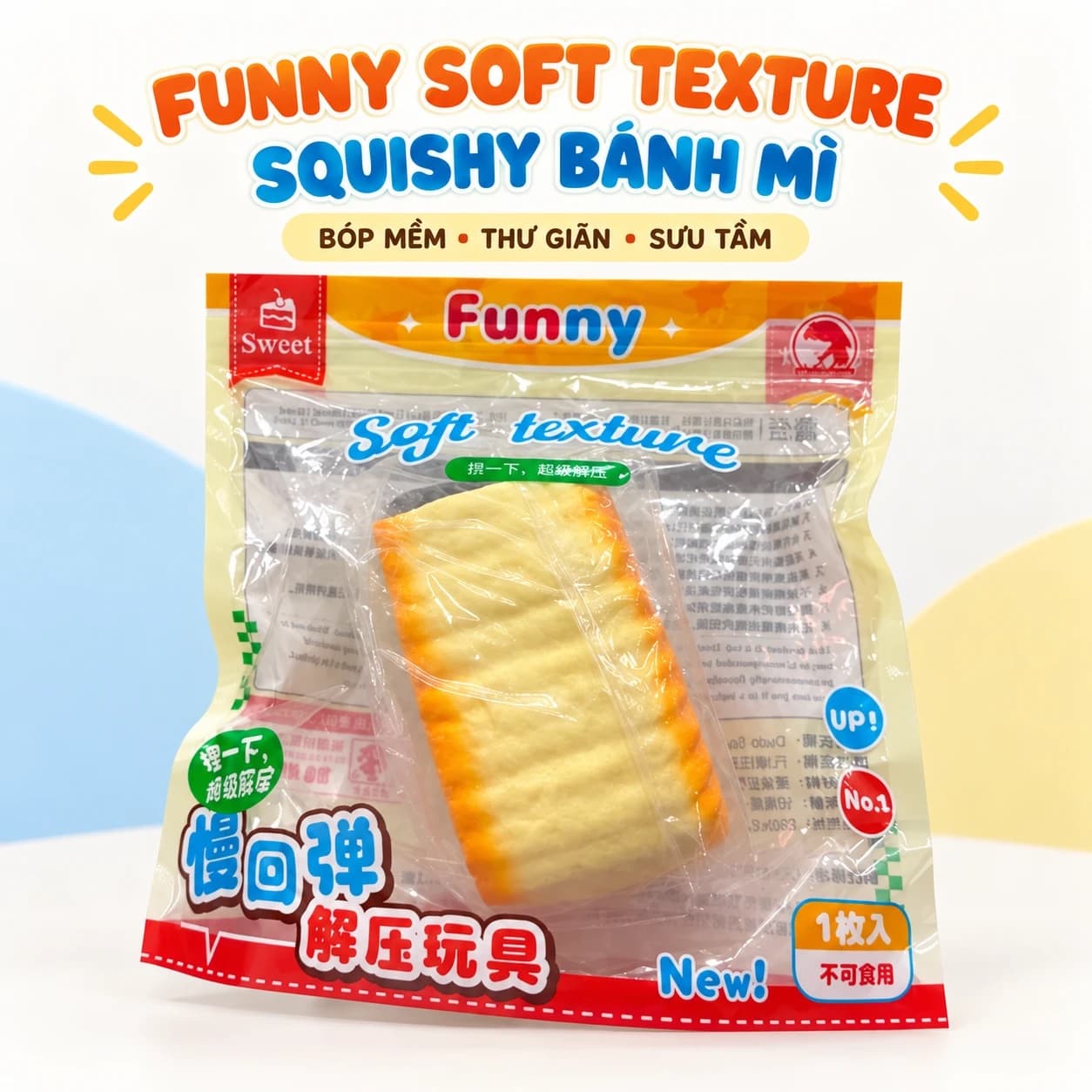 Funny Soft Texture Squishy Bánh Mì Sandwich