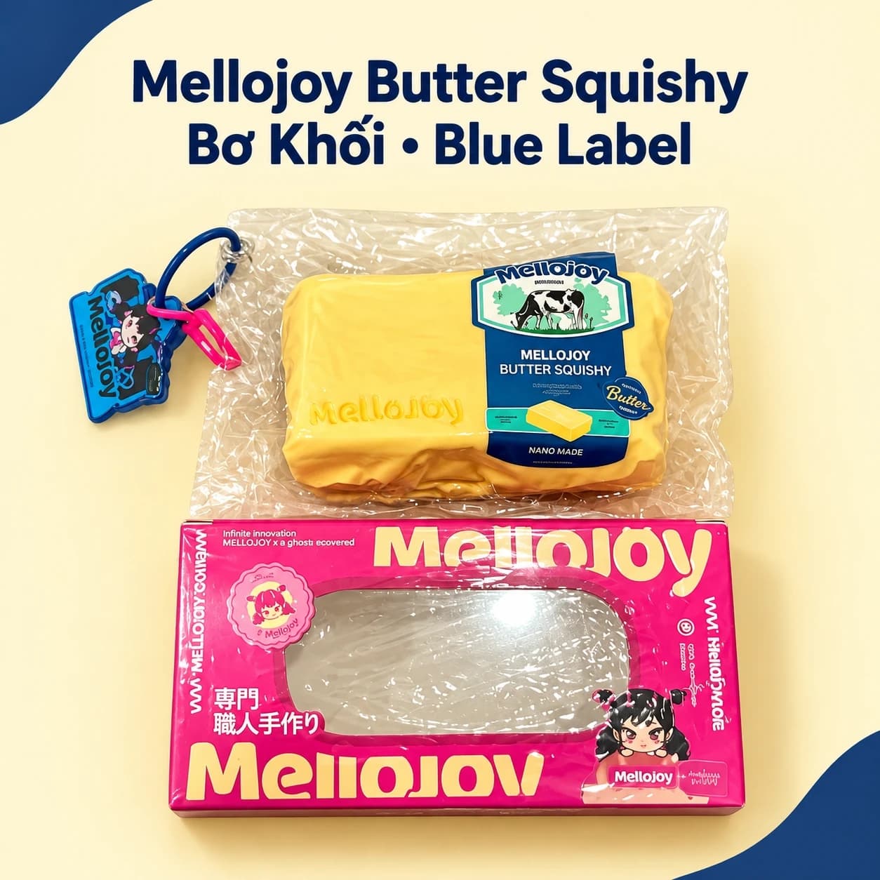 Mellojoy Butter Squishy Blue Label – Bơ Khối nhãn xanh dương