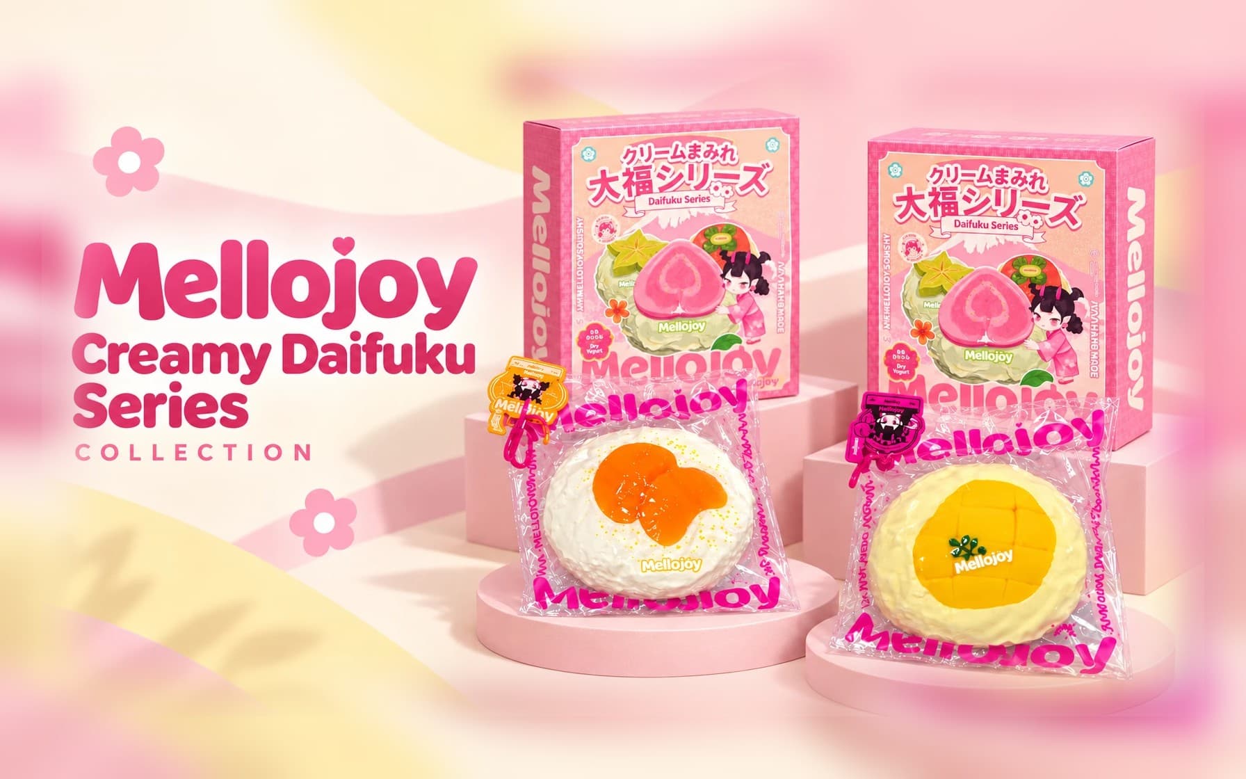 Hộp mù Mellojoy Creamy Daifuku Series – Squishy bánh đại phúc phủ kem