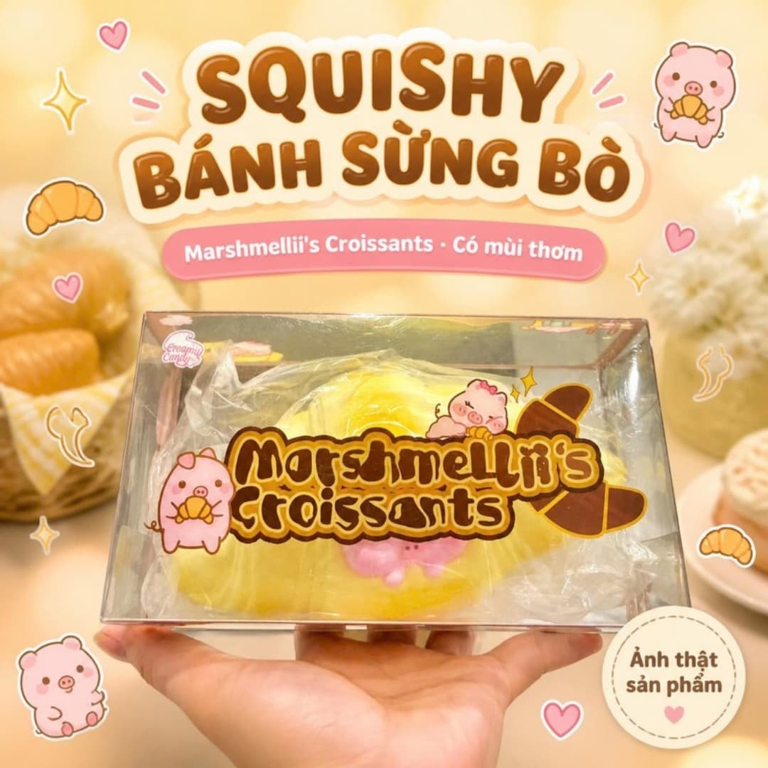 Squishy Bánh Sừng Bò Marshmellii's Croissants Có Mùi Thơm