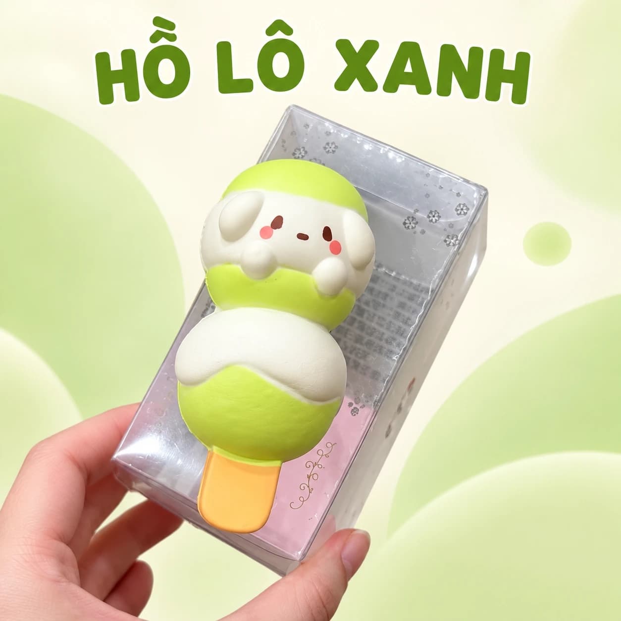 Squishy hồ lô xanh trắng hình nhân vật
