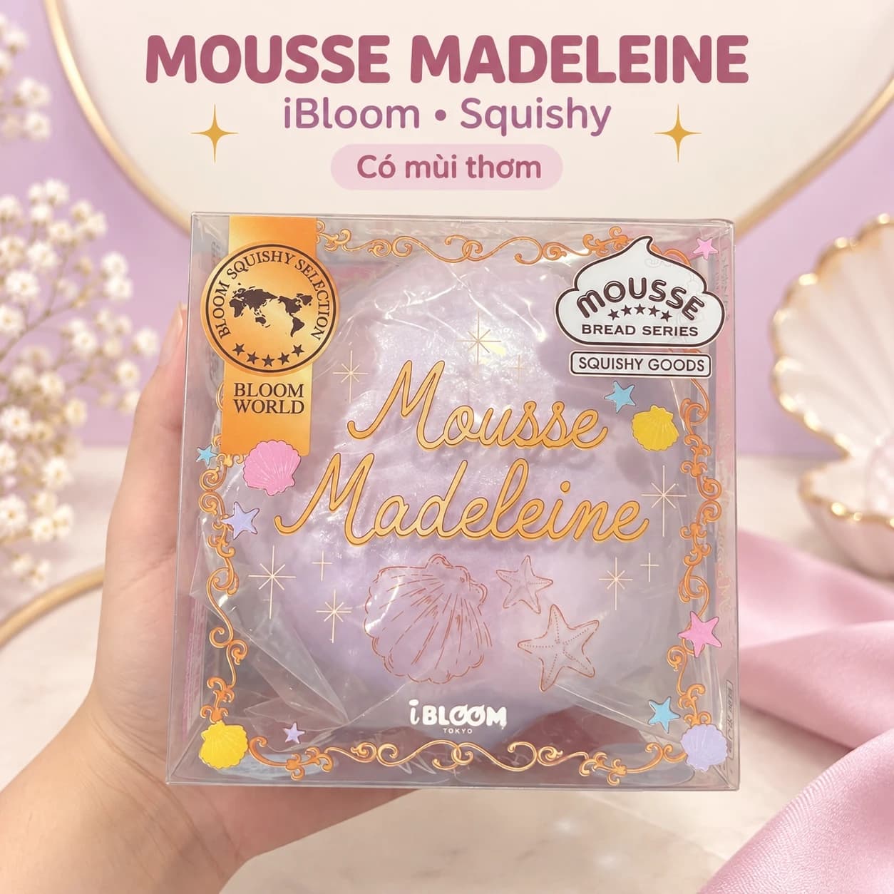 Squishy iBloom Mousse Madeleine chính hãng có mùi thơm