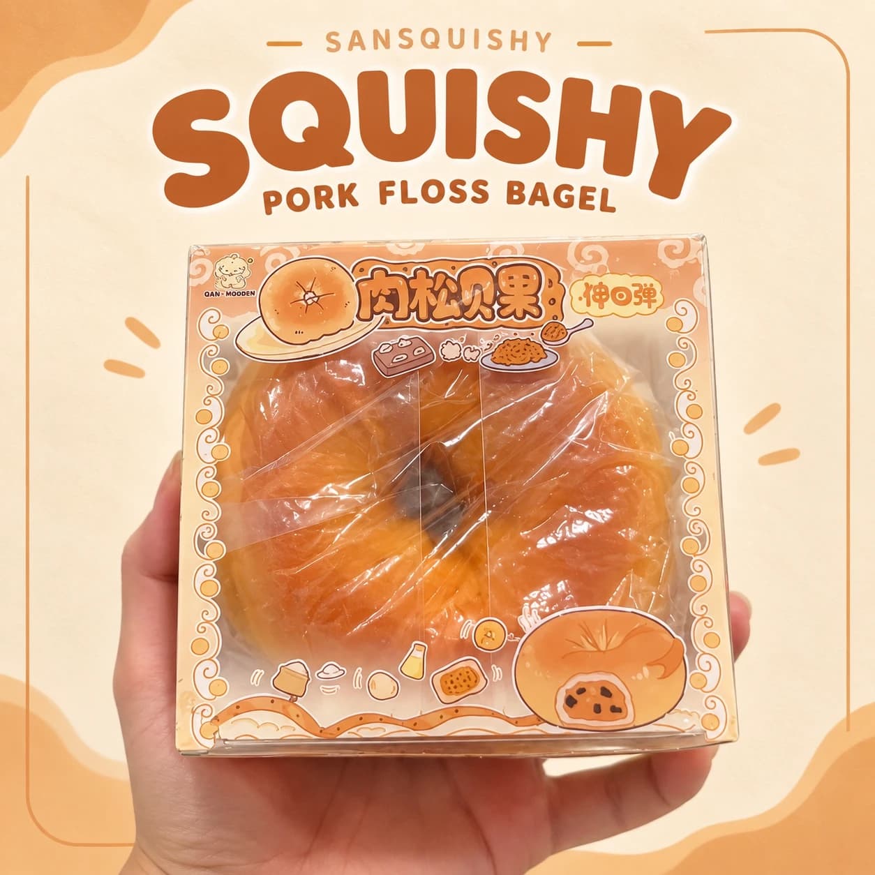 Squishy Pork Floss Bagel Sansquishy – Đồ chơi hình bánh bagel